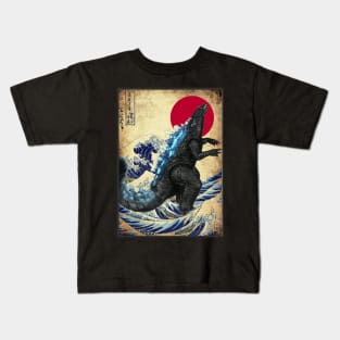 Gojira Old Post Japanese Art Kids T-Shirt